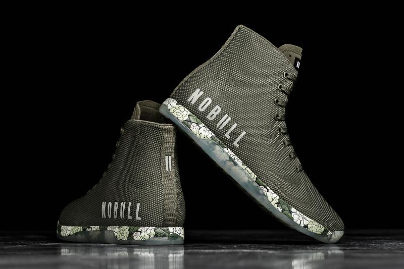 Men's Nobull High-Top Army Succulent Trainers Olive | SG X2239Y